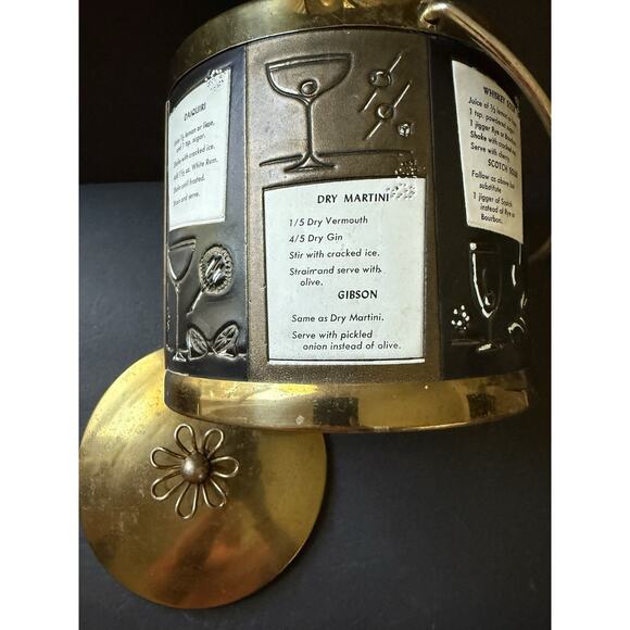 Vtg Ice Bucket Serve Master Ice Bucket Barware MCM Cocktail Drinks 1960s Brass - Picture 11 of 13